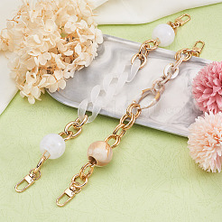 2Pcs 2 Style Oval & Round Beads Acrylic Bag Handle&nbsp;FIND-GN0001-16C