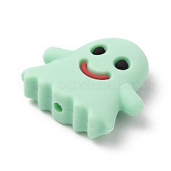 ゴースト食品グレードのシリコーンビーズ  アクアマリン  23.5x25x7.5mm  穴：2mm&nbsp;SIL-WH0002-77B