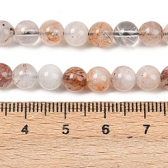 天然ブラックゴールドルチルクォーツビーズ連売り  ラウンド  6mm  穴：0.8mm  約68個/連  15.35''~15.55''（39~39.5センチメートル）&nbsp;G-P596-6mm-02