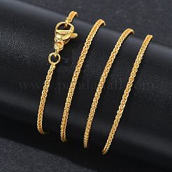 1.5mm真鍮製ウィートチェーンネックレス（女性用）  長持ちメッキ  18KGP本金メッキ  23.62インチ（60cm）&nbsp;KK-CBA4FD4-09G