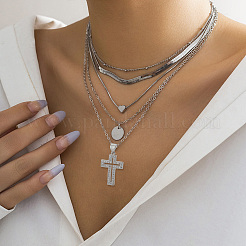 6Pcs Cross Brass Micro Pave Clear Cubic Zirconia Pendants&nbsp;KK-BBC0016-27