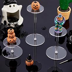 6袋3スタイルアクリルラウンドティアードライザーアクションフィギュアディスプレイスタンド  透明  7.95x5.5~15.5cm  2バッグ/スタイル&nbsp;ODIS-DC0001-15