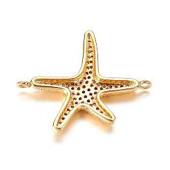 Brass Micro Pave Cubic Zirconia Links&nbsp;ZIRC-P061-06G