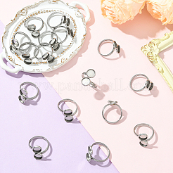 304ステンレススチール製カフリング部品16個  パッドリングセッティング  ステンレス鋼色  内径：18mm  トレイ：8mm&nbsp;STAS-BBC0008-16