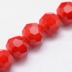 環境に優しいガラスの丸いビーズ連売り  ファセット（32ファセット）  ミックスカラー  4mm  穴：1mm  約88~90個/連  28~30cm&nbsp;EGLA-J042-4mm-M04