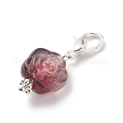 Acrylic Rose Flower Pendants Decoration&nbsp;HJEW-JM00739-02