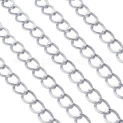 アルミツイストチェーンカーブチェーン  溶接されていない  銀  20x15x1.8mm  5メートル/セット&nbsp;CHA-TA0001-05S