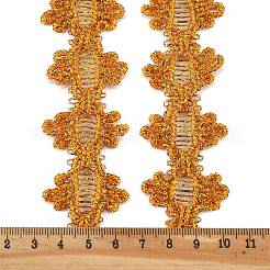 ポリエステルレースリボン  花柄レーストリム  服飾材料  ゴールデンロッド  1-3/8インチ（34mm）&nbsp;OCOR-WH0082-20A