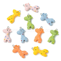 50Pcs 5 Colors Resin Pendants&nbsp;RESI-CJ0004-49