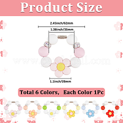 シリコンカップチャーム6個  フラワー＆ラウンド  ミックスカラー  155mm&nbsp;HJEW-SC00118