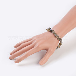 天然ラブラドライトストレッチブレスレット  ナゲット  2-1/8インチ（5.5cm）&nbsp;BJEW-JB03681-07