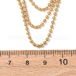 304ステンレススチールボールチェーン多層ネックレス（女性用）  イオンプレーティング（ip）  ゴールドカラー  20.79インチ（52.8cm）&nbsp;NJEW-G194-02G