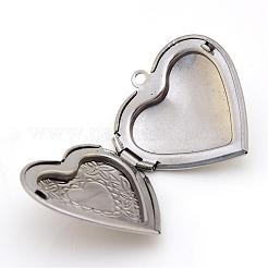 Tarnish Resistant 316 Stainless Steel Photo Locket Pendants&nbsp;STAS-S046-11