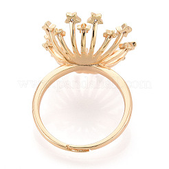 Star Brass Micro Pave Clear Cubic Zirconia Adjustable Ring Settings&nbsp;KK-T076-22G