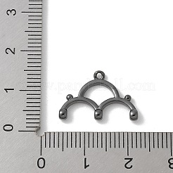 真鍮チャーム  カドミウムフリー＆ニッケルフリー＆鉛フリー  半円チャーム  ブラック  12.5x19x2mm  穴：1mm&nbsp;KK-U052-17B