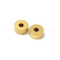 201ステンレスビーズ  フラットラウンド  PVD真空メッキ  長持ちメッキ  ゴールドカラー  6x2.5mm  穴：1.8mm&nbsp;STAS-A117-06G