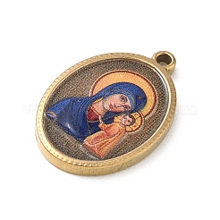 304 Stainless Steel Printed Religion Pendants&nbsp;STAS-G387-03G-09