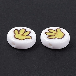 Opaque Printed Acrylic Beads&nbsp;SACR-F004-01B