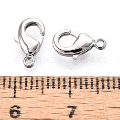 真鍮カニカン  ニッケルフリー  プラチナメッキ  10x6x2.5mm  穴：1mm&nbsp;KK-YW0004-01A-P