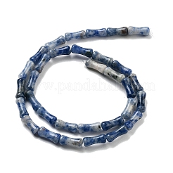 天然ブルースポットジャスパービーズ連売り  竹の共同  12x5x4mm  穴：1mm  約32個/連  14.96''（38センチメートル）&nbsp;G-Q178-A16-01