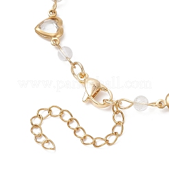 Heart Stainless Steel & Glass Connector Charms Bracelets&nbsp;BJEW-JB12656-02