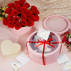 2Pcs 2 Sizes Flat Round Cardboard Paper Flower Organizer Package Boxes&nbsp;CON-BC0007-79C