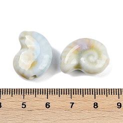 手作りの陶器ビーズ  巻き貝  ベージュ  21.5x16.5x9.5mm  穴：2mm&nbsp;LS-PORC-R003-02D