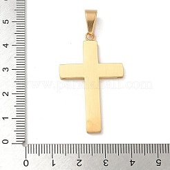 PVD真空メッキ304ステンレスペンダント  クロスペンダント  18KGP本金メッキ  41x25x2.5mm  穴：8x5mm&nbsp;STAS-G346-17G