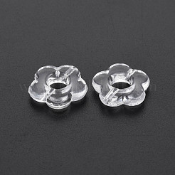 透明なアクリルビーズ  花  透明  14.5x14.5x4mm  穴：1.5mm&nbsp;X-TACR-T003-17B-01