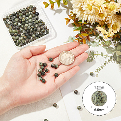 2 Strands Natural Green Zebra Jasper Beads Strands&nbsp;G-OC0002-74