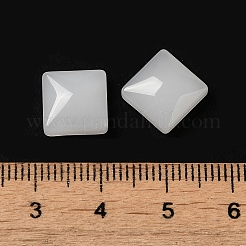 ガラスカボション  天然石風  正方形  ホワイト  10x10x4mm&nbsp;GLAA-B017-02A