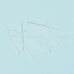 真鍮製平頭ピン  長持ちメッキ  カドミウムフリー＆鉛フリー  銀  50mm  ヘッド：1.8mm  ピン：0.6mm  22ゲージ&nbsp;X-KK-WH0058-03D-S