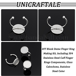 DIY Blank Dome Finger Ring Making Kit&nbsp;DIY-UN0004-18B