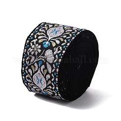 エスニック風刺繍ポリエステルリボン  ジャカードリボン  服飾材料  片面花柄  花柄  1-7/8インチ（48mm）〜2インチ（50mm）&nbsp;OCOR-WH0067-37B