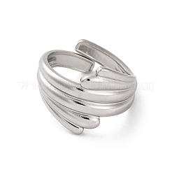 304 Stainless Steel Open Cuff Rings for Women&nbsp;RJEW-K258-10P
