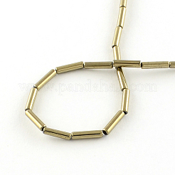 Electroplate Non-magnetic Synthetic Hematite Tube Bead Strands&nbsp;G-S203-10H