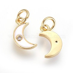 Brass Micro Pave Cubic Zirconia Charms&nbsp;ZIRC-G150-08G-03