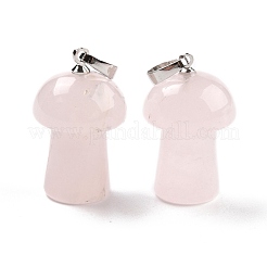 Natural Rose Quartz Pendants&nbsp;G-M380-B13-P