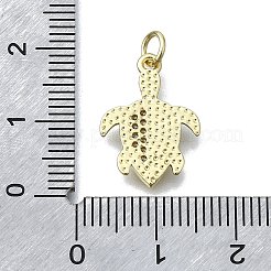 Brass Micro Pave Clear Cubic Zirconia Pendants&nbsp;KK-V010-07G-01