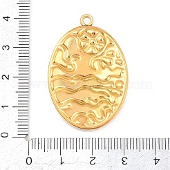 304ステンレスペンダント  エナメル  ゴールドカラー  楕円形のチャーム  39x26x3mm  穴：2mm&nbsp;STAS-K322-12E-G