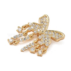 Brass Micro Pave Clear Cubic Zirconia Pendants&nbsp;KK-S531-28G