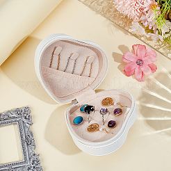 Heart PU Imitation Leather Jewelry Organizer Zipper Boxes&nbsp;AJEW-CL0006-03A