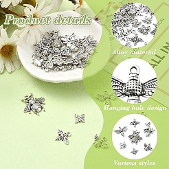 Bees Tibetan Styles Alloy Pendants for Jewelry Making Crafts&nbsp;FIND-YW0005-10