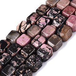 天然石ロードナイトビーズ連売り  直方体の  10~12x9~10x9~10mm  穴：0.6~0.9mm  約32~36個/連  14.37~16.34（36.5~41.5センチメートル）&nbsp;G-Q608-10F