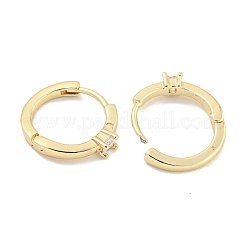 Brass Micro Pave Clear Cubic Zirconia Earrings&nbsp;X-EJEW-S228-03G