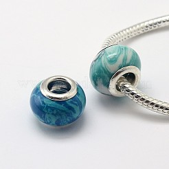 Handmade Lampwork Large Hole Rondelle European Beads&nbsp;LPDL-L003-08