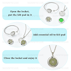 1Pc Stainless Steel Open Cuff Bangles & 1Pc Stainless Steel Pendant Neclace&nbsp;AJEW-SC0004-06D