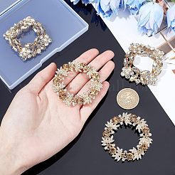 4種類のスタイルの合金製シューズバックルクリップ2個  クリスタルラインストーン付き  財布ハードウェアアクセサリー  広場  ライトゴールド  55x48.5x10.5mm  2個/スタイル&nbsp;ALRI-FG0001-02