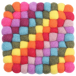 Round Wool Felt Ball Coasters&nbsp;AJEW-WH20020-151B