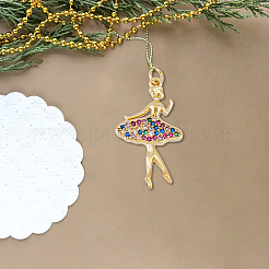 4Pcs 2 Colors Brass Micro Pave Cubic Zirconia Pendants&nbsp;KK-DC0003-39